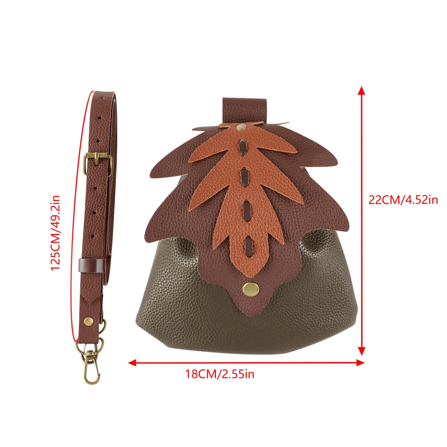 Medieval Leather Belt Pouch Antique Brass Key Viking Waist Bag