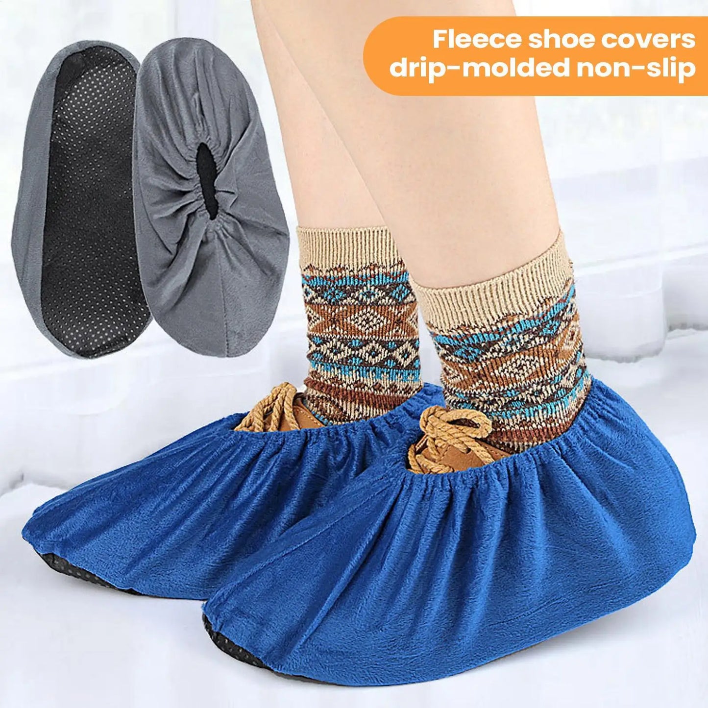 Reusable Non-Slip Shoe Covers | Thick Flannel Indoor Overshoes