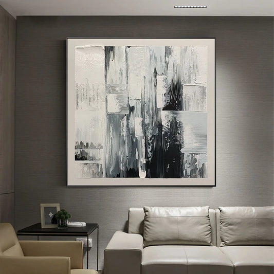 American Abstract Knife Painting Pure Handmade Canvas Oil Painting Living Room Bedroom Decoration Picture Porch Large Size Mural Peaceful Pleasures Health and Wellness no frame High100cmx150cm