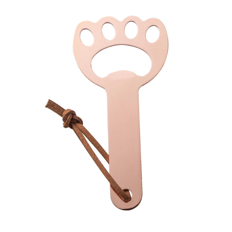 Cat Claw Stainless Steel Bottle Opener with Hanging Rope Novelty Bottle Opener Peaceful Pleasures Health and Wellness Rope Style Gold