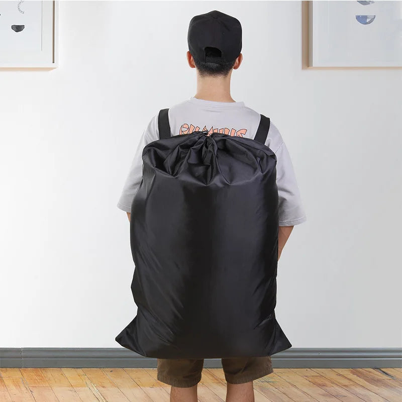 Foldable Laundry Backpack - Large Capacity Dirty Clothes Organizer for Travel, Dorm & Gym -Resistant Polyester, Drawstring Peaceful Pleasures Health and Wellness