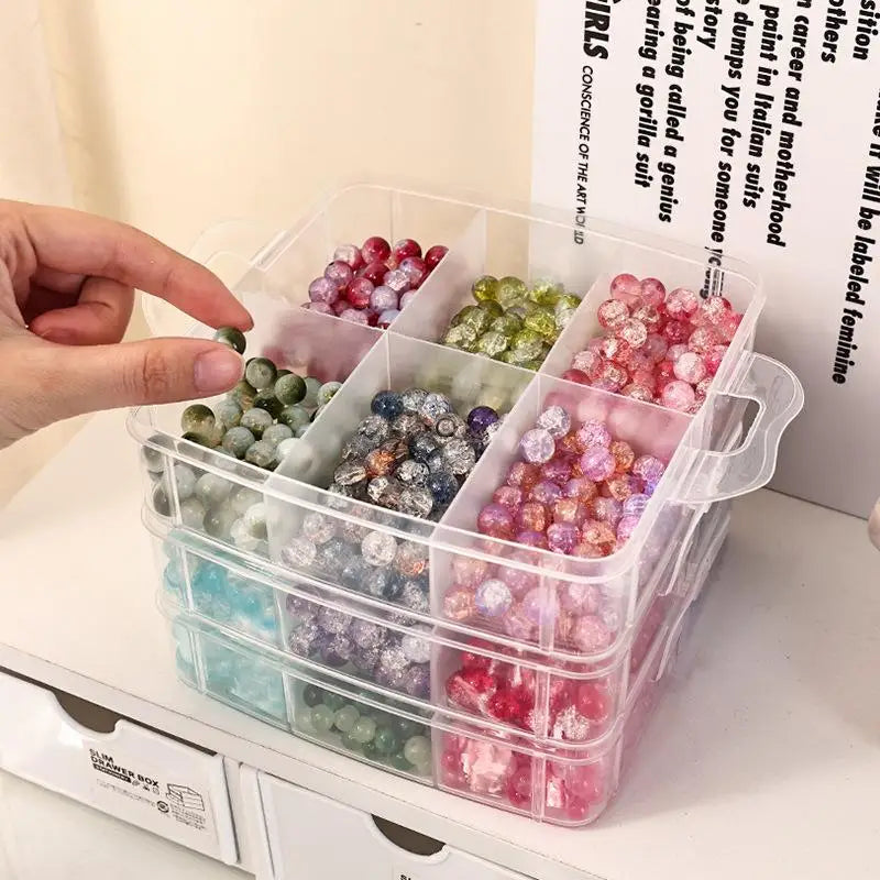 Stackable Clear Plastic Storage Box | 1-4 Tier Compartment Organizer