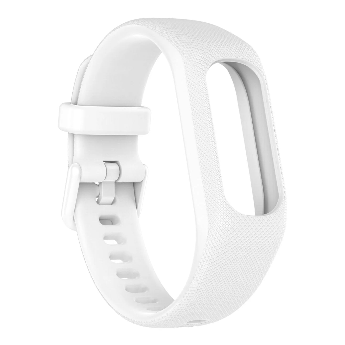 Waterproof Sweat-Proof Strap For Garmin Vivosmart 5 Bracelet Integrated Strap Color Silicone Texture Replacement Wristband Peaceful Pleasures Health and Wellness WHITE