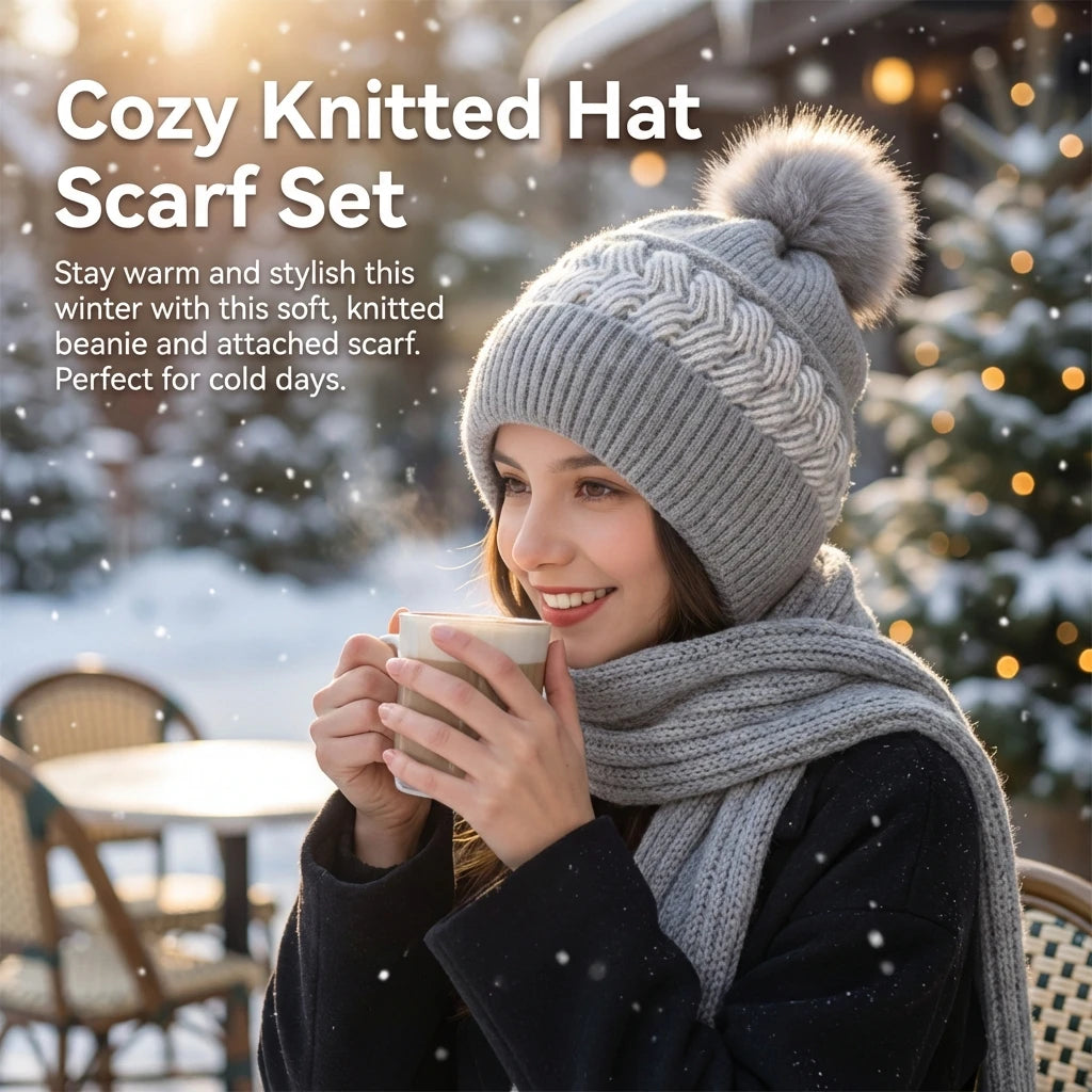 Winter Warm Knitted Hat for Women Thickened Soft Yarn Outdoor Cycling Cap Windproof Earflap Peaceful Pleasures Health and Wellness