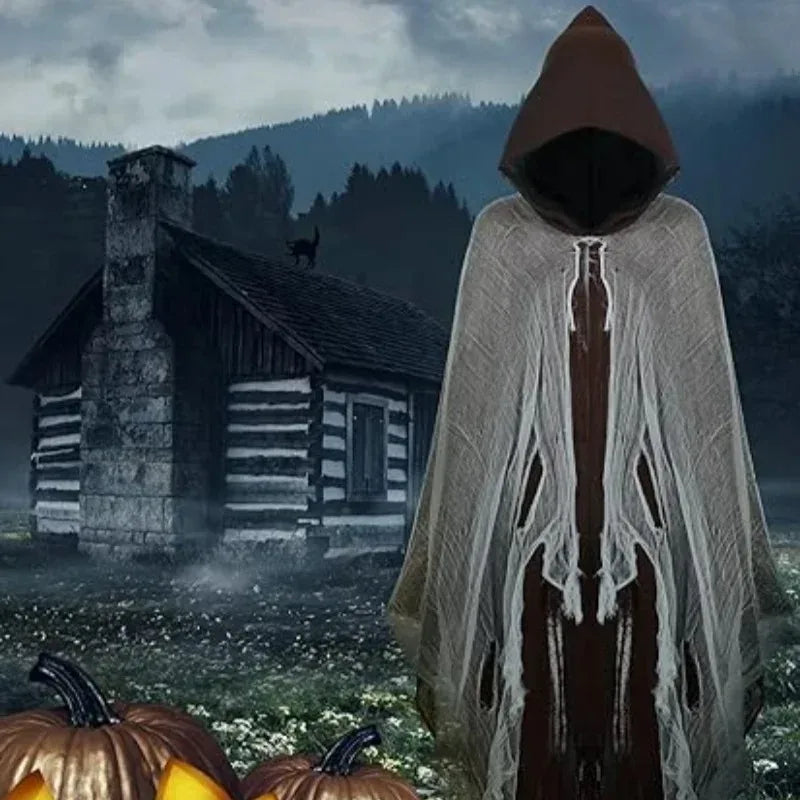 Halloween Hooded Cloak Cape | Ghost Zombie Cosplay Costume