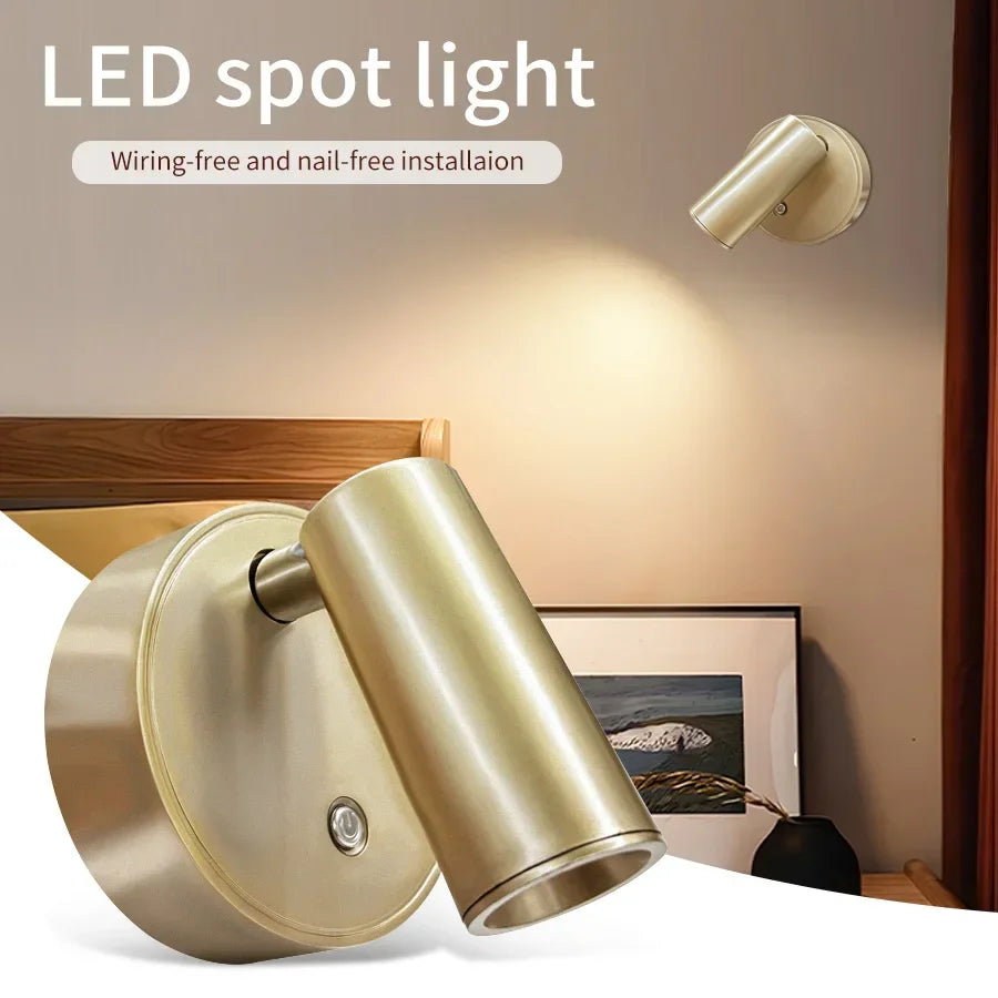 Wireless Magnetic LED Wall Spotlight – Dimmable & Rechargeable