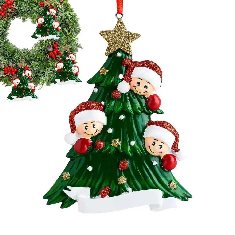 Handmade Resin Christmas Tree Ornament | Festive Figurine Pendant