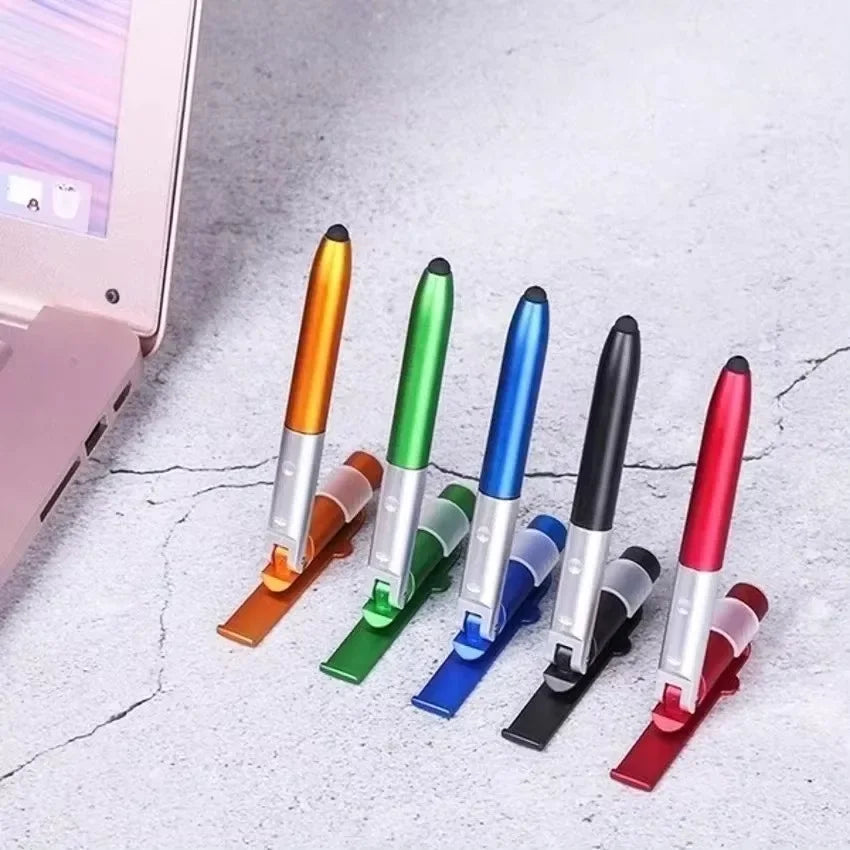 4-in-1 Ballpoint Pen Stylus with Flashlight & Phone Stand