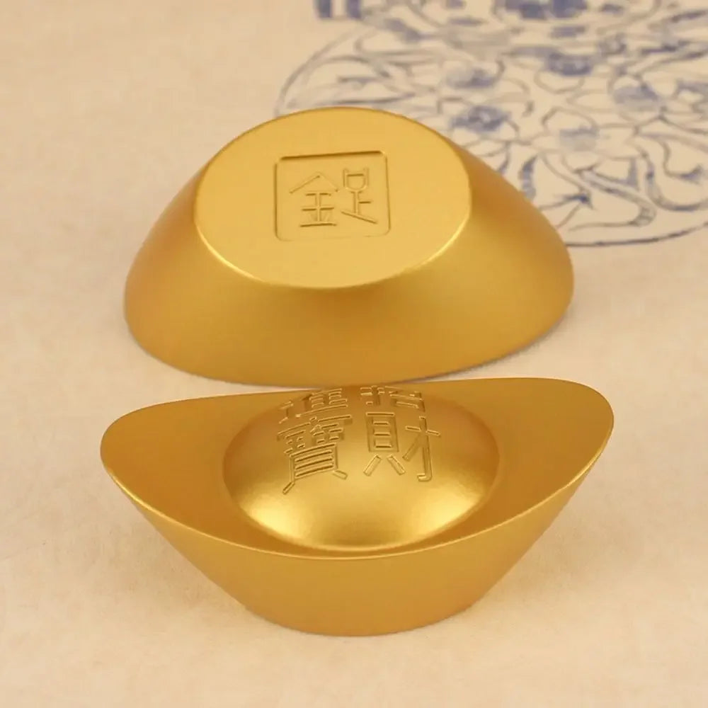 Alloy ingots Imitation Gold Antique Attracting Wealth Desktop Ornaments Living room decorations Opening and housewarming gifts Peaceful Pleasures Health and Wellness