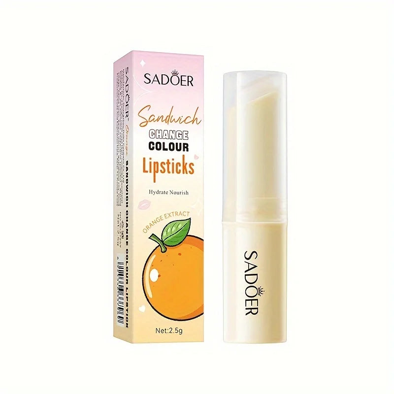 1 Piece of Orange-Flavored Temperature-Changing Moisturizing Lip Balm 2.5g Peaceful Pleasures Health and Wellness 1Pc