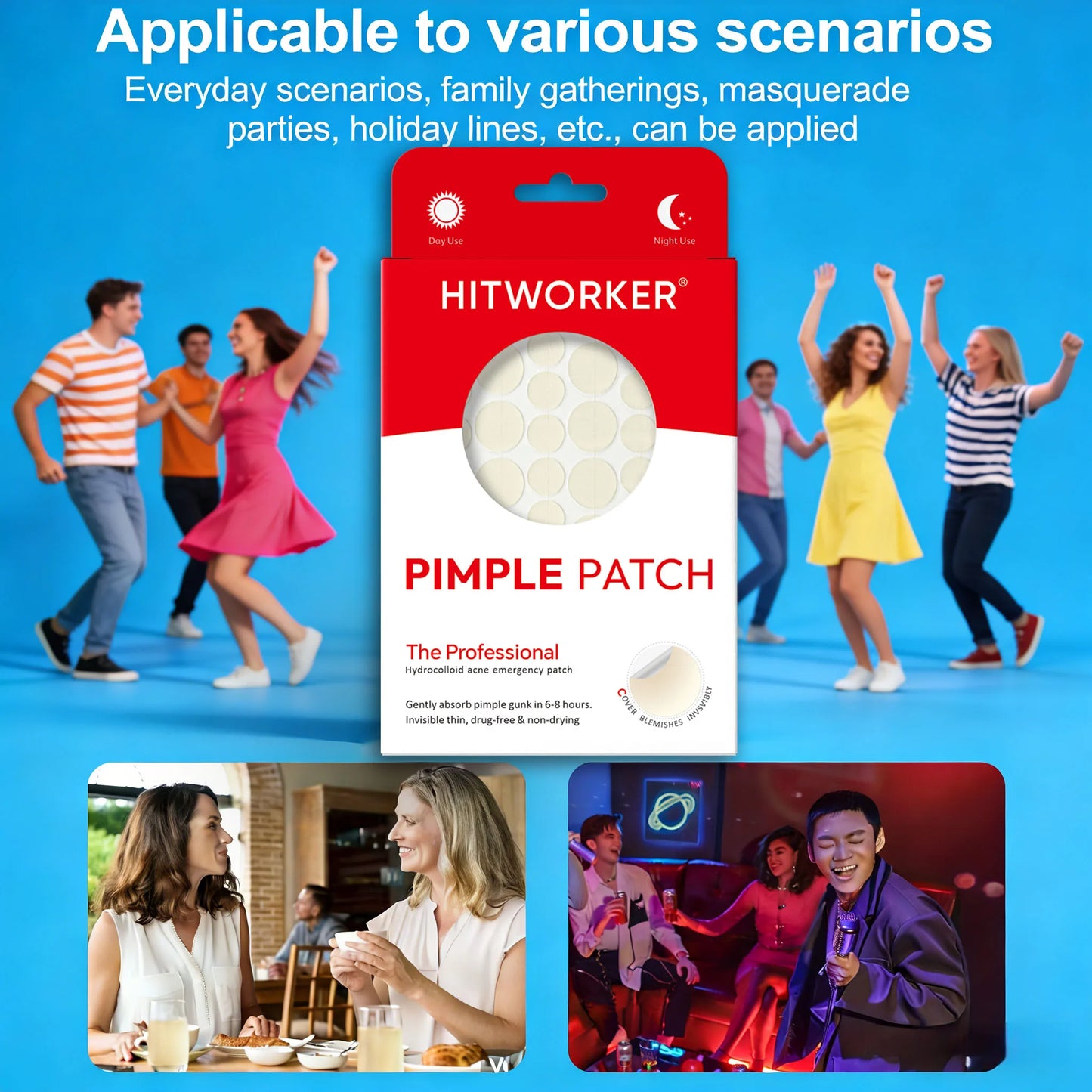 Invisible Waterproof Hydrocolloid Acne Patches – All Skin Types
