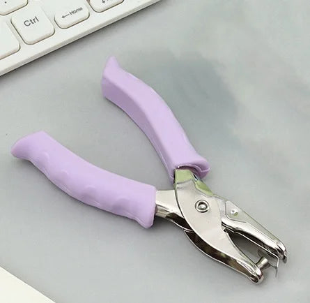 Bview Art Round Single Hole Handheld Punch Macaron Soft-touch Grip