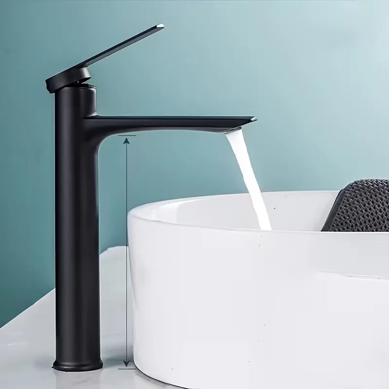 Zinc Alloy Bathroom Basin Faucet | Single Hole Long Spout