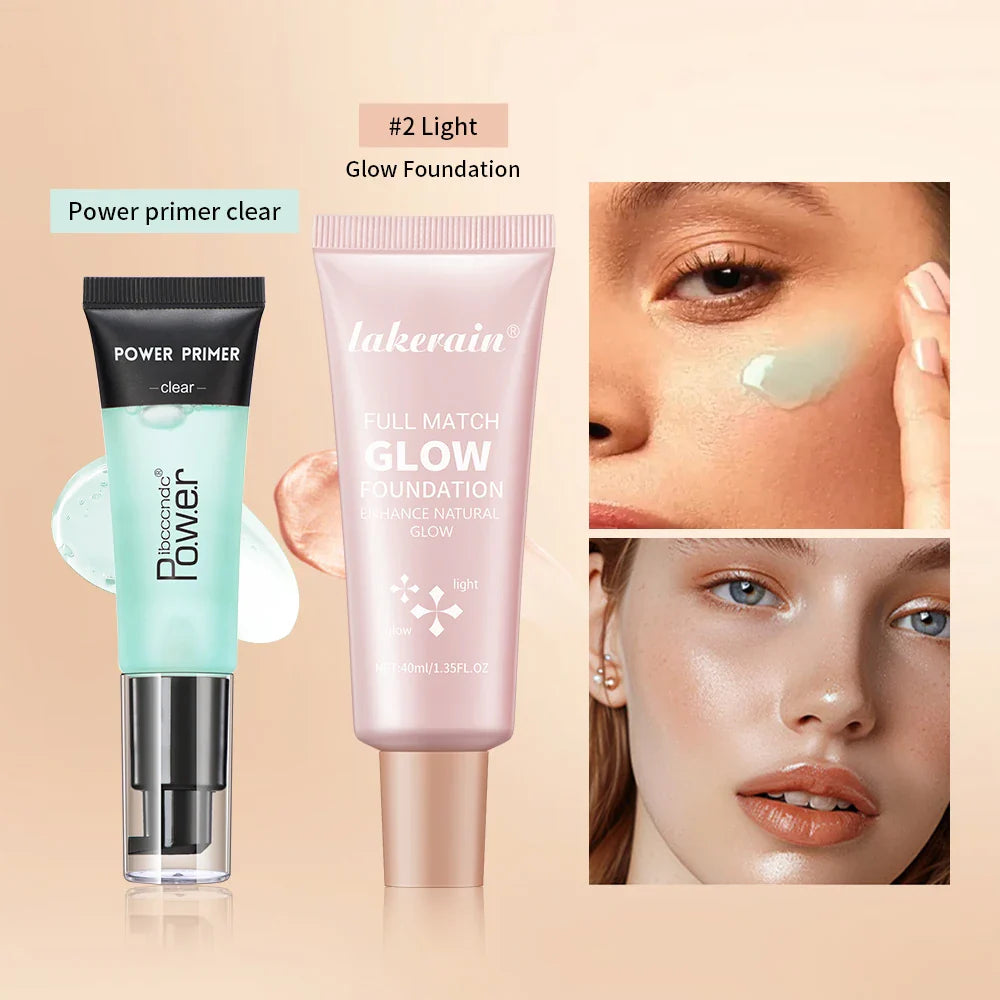 Powder Grip Primer & Glow Foundation Makeup Kit | Hydrating