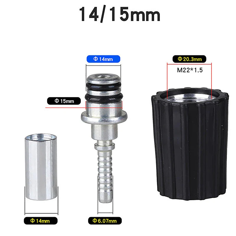 M22 Pressure Washer Hose Insert Fitting D14/D15mm Ring Nut