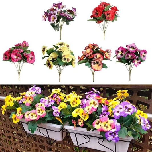 Artificial Pansy Flowers 10 Heads Fake Flower Wedding Party Home Peaceful Pleasures Health and Wellness