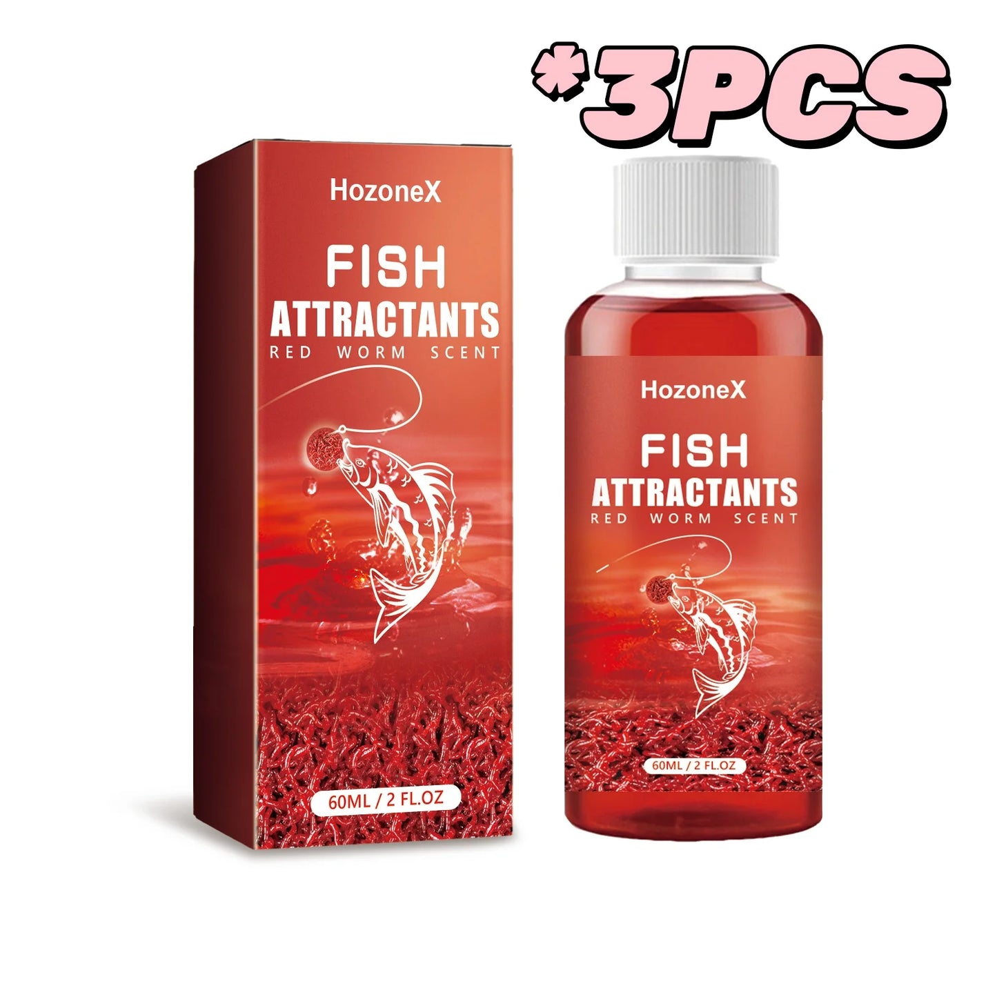 Red Worm Fish Attractant Liquid – Fast-Acting Bait Booster 60ml