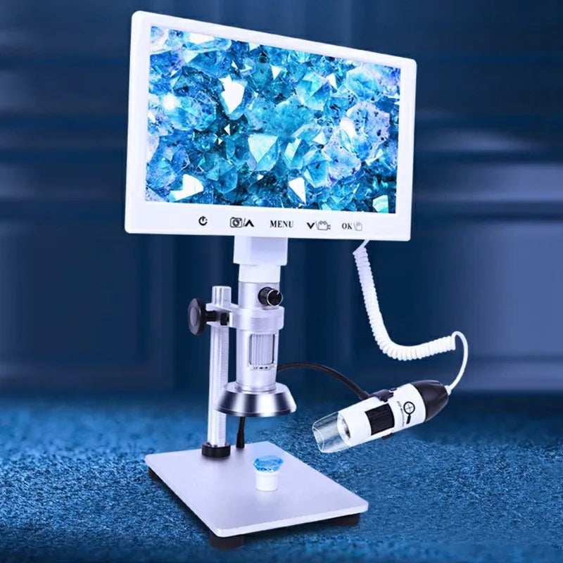 Dual Lens Ultra Clear Video Microscope, Digital Measurement and Maintenance, Industrial High-Definition Electronics Peaceful Pleasures Health and Wellness 5x-53x