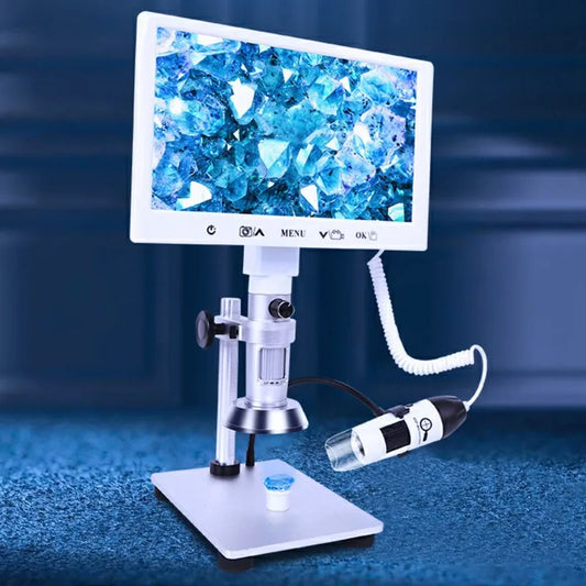 Dual Lens Ultra Clear Video Microscope, Digital Measurement and Maintenance, Industrial High-Definition Electronics Peaceful Pleasures Health and Wellness 5x-53x