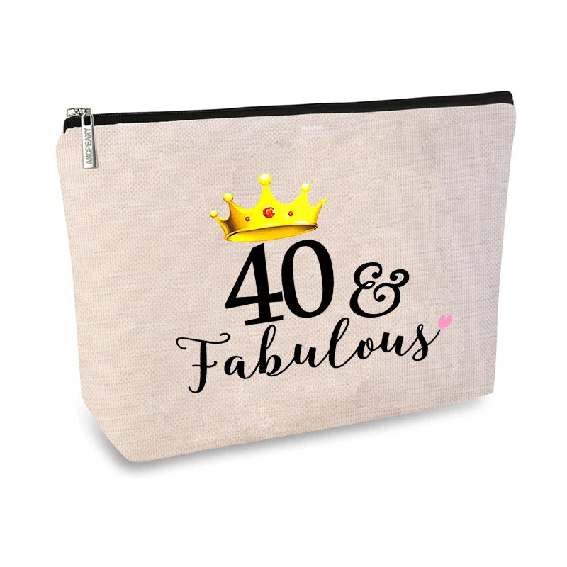 Birthday Makeup Bag 30 40 50 60 & Fabulous | Women's Gift