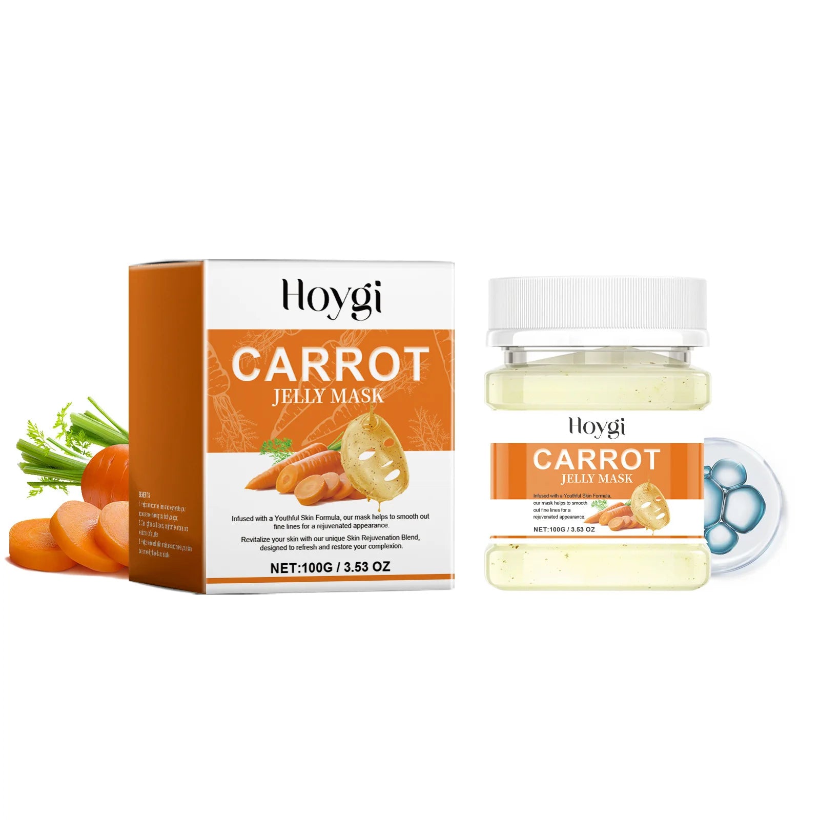 Jelly Mask Powder Hydrating Rose 24k Gold Soft SPA Nourishing Moisturize Peel OFF Facial Revitalizing Crystal DIY Facial Mask Peaceful Pleasures Health and Wellness Carrot
