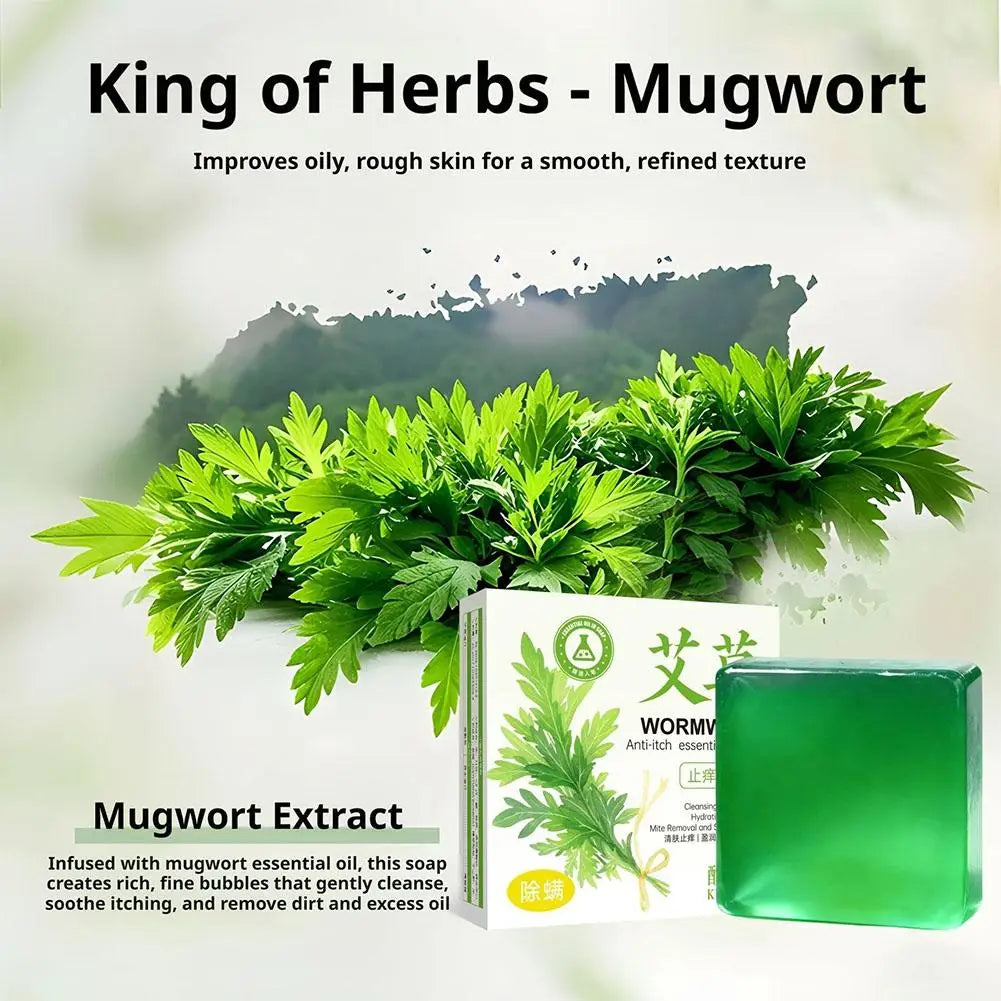 Wormwood herb essential oil soap, natural organic wormwood extract essence, facial cleansing soap, brighten skin color, nourish Peaceful Pleasures Health and Wellness