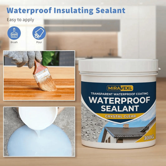 MIRAVEXL Invisible Waterproof Adhesive Transparent Liquid Sealant Anti-Leak Coating for Bathroom Walls Indoor Outdoor Peaceful Pleasures Health and Wellness