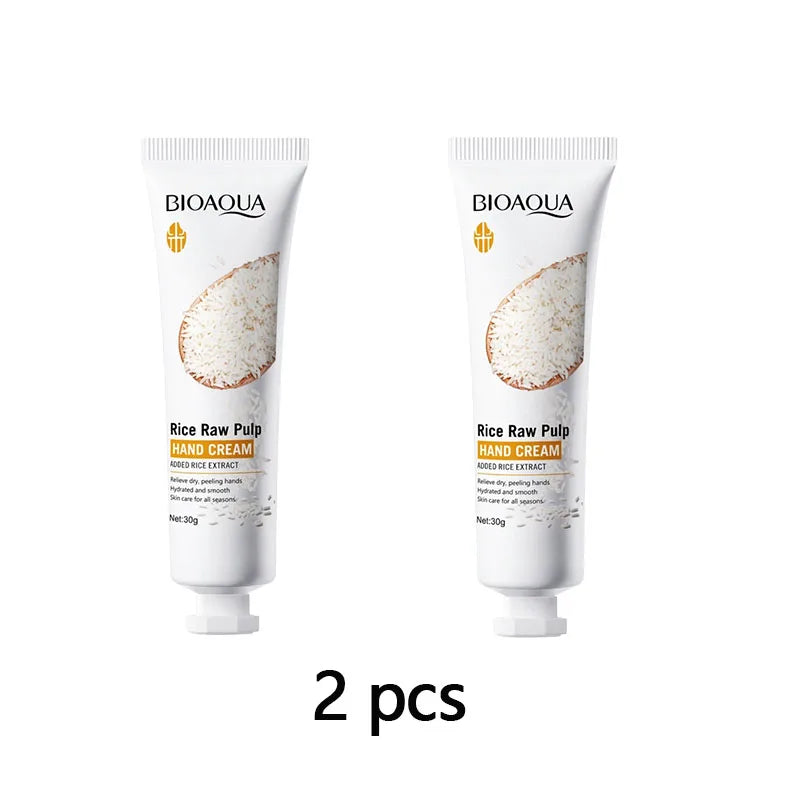 Rice Hand Cream Volumizing Rejuvenating Nourishing Moisturizing Refreshing Non-Greasy Hand Care Cream 30g Peaceful Pleasures Health and Wellness 2PCS