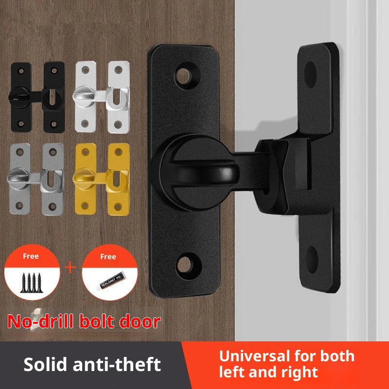 New Punch-free Hasp Latch Door Lock Black Cabinet Locks Kids Safety Lock Sliding Door Anti-pried Hook Lock Hardware Peaceful Pleasures Health and Wellness