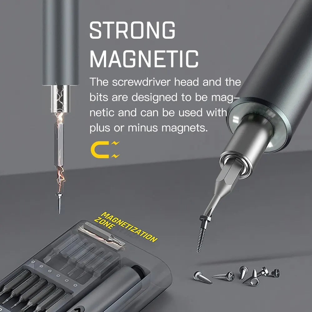 51 in 1 Electric Screwdriver Precision Set Power Tool Kit Rechargeable Wireless Cordless Magnetic Bits for Repair Home Household Peaceful Pleasures Health and Wellness