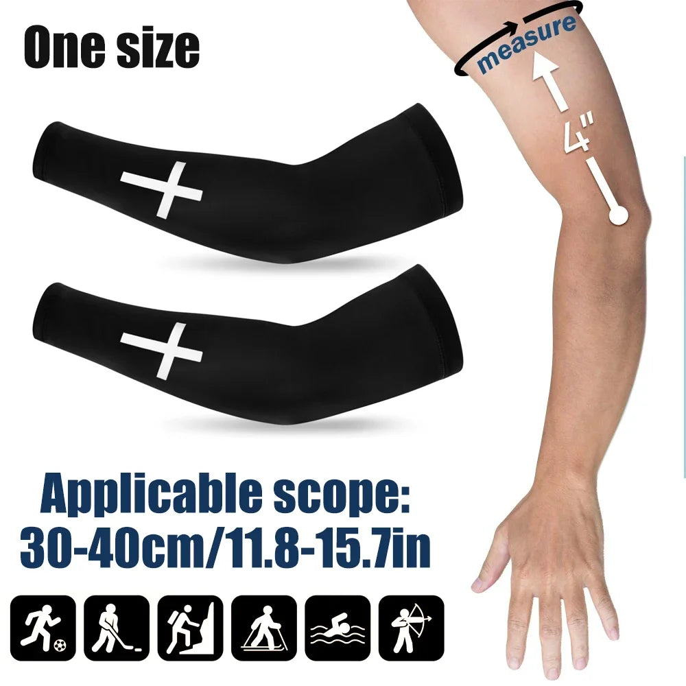 1 Pair Cooling Arm Sleeves - UV Protection & Compression for Sports (Football/Baseball/Cycling) - Christian Youth & Adult Sizes Peaceful Pleasures Health and Wellness