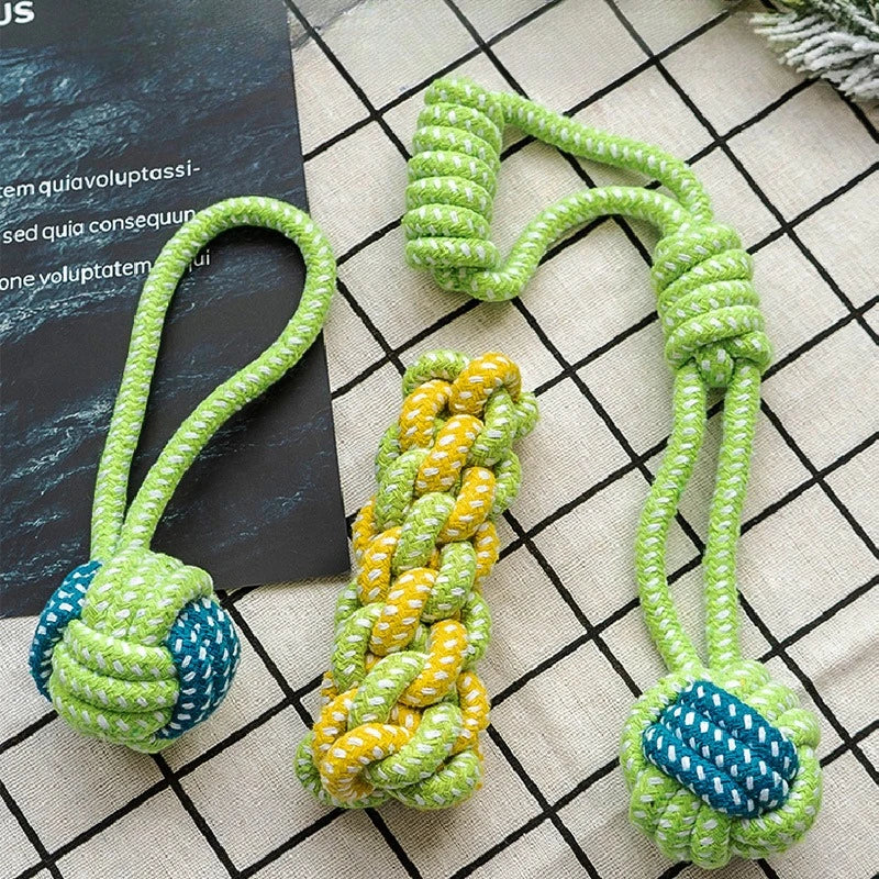 Dog Toy Rope Ball Toy for Dogs Training Toy for Dogs Teeth Cleaning Tug Toy Interactive Knot Rope Resistant To Biting Molars Peaceful Pleasures Health and Wellness 02