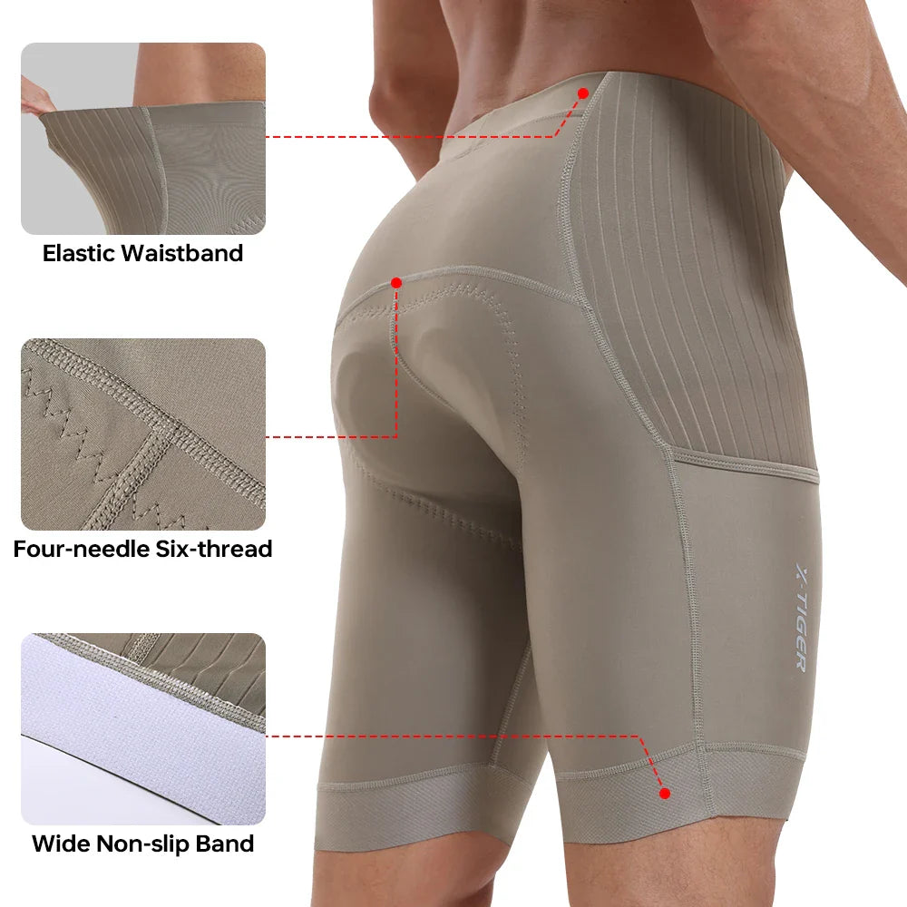 X-TIGER Men's Padded Cycling Shorts – Breathable Road Bike