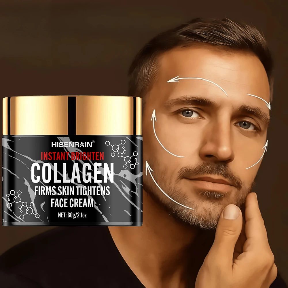HISENRAIN Collagen & Retinol Face Cream for Men - Intense Moisture, Anti-Aging Hydration, Revitalizing Nourishing Skincare. Peaceful Pleasures Health and Wellness