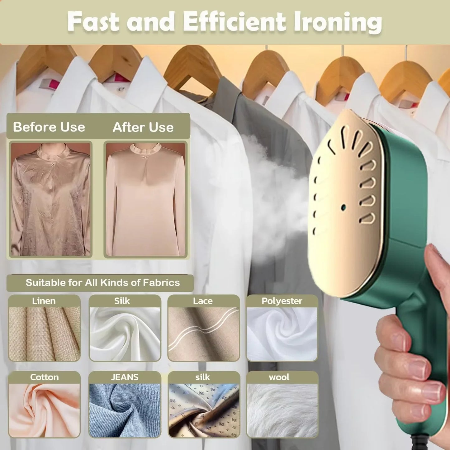 Portable Mini Garment Steamer – Foldable Travel Steam Iron