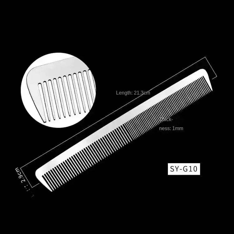 1PC Titanium Steel Comb Professional Salon Hair Hairdressing Anti-static Barbers Comb Ultra Thin Hair Brush for Men Peaceful Pleasures Health and Wellness G-10