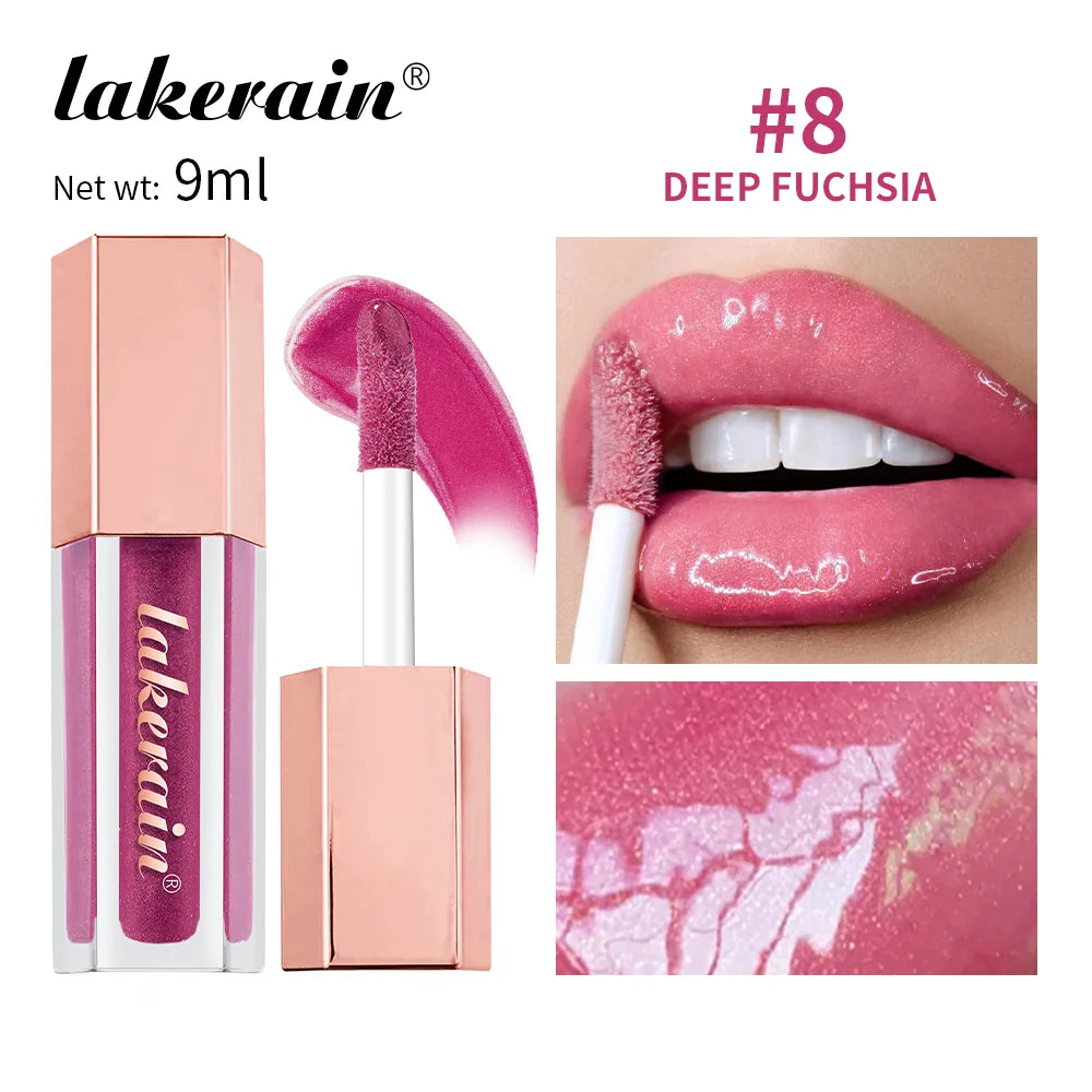 NEW Glitter Gloss Universal Lip Luminizer 8 Colors Makeup Lip Gloss Non-sticky Moisturizing Plumper Long Lasting Glitter Liquid Peaceful Pleasures Health and Wellness 8 deep fuchsia