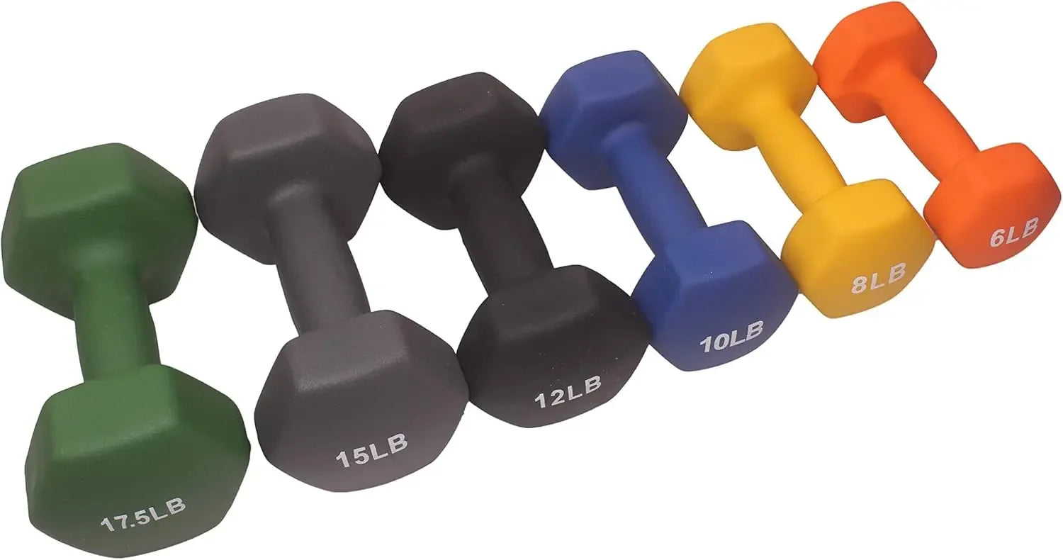 Colorful Hex Neoprene Dumbbell Pair for Grip Strength and Workouts Peaceful Pleasures Health and Wellness