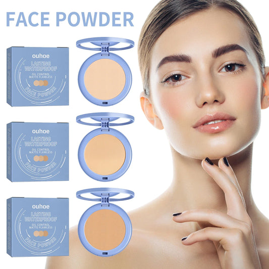 OUHOE Matte Pressed Powder – Oil-Control Waterproof Concealer Pressed Face Powder Oasis Select