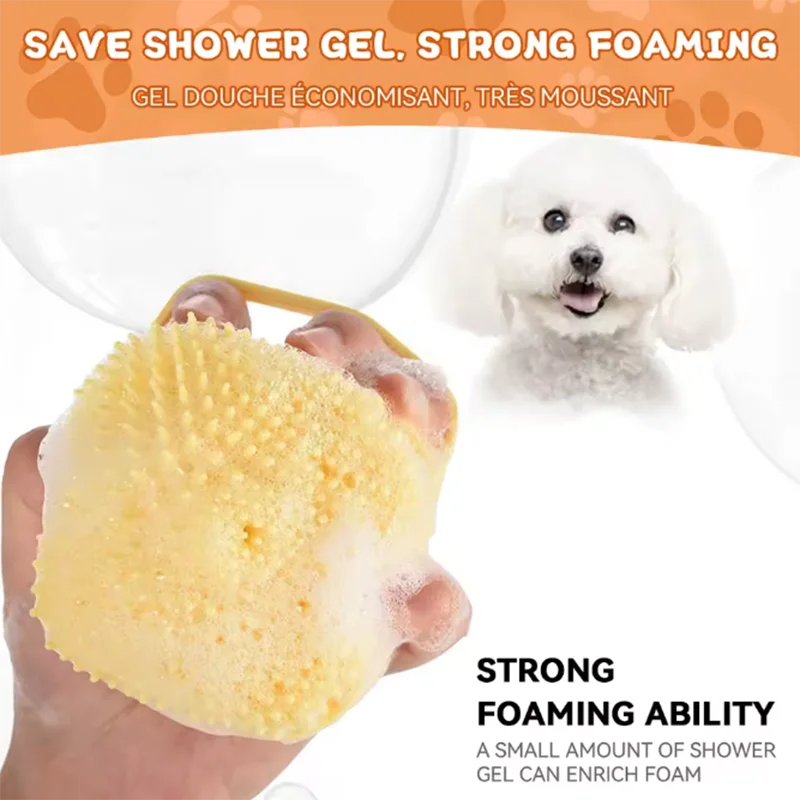 New Bath Massage Brush Bathroom Multifunctional Puppy Big Dog Cat Soft Safety Silicone Pet Accessories for Dogs Cats Tools Peaceful Pleasures Health and Wellness