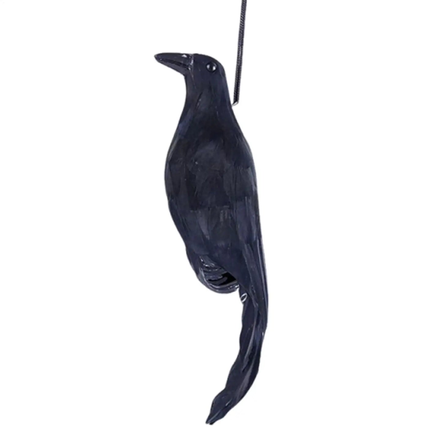Realistic Black Crow Decoy | Garden Deterrent & Halloween Prop