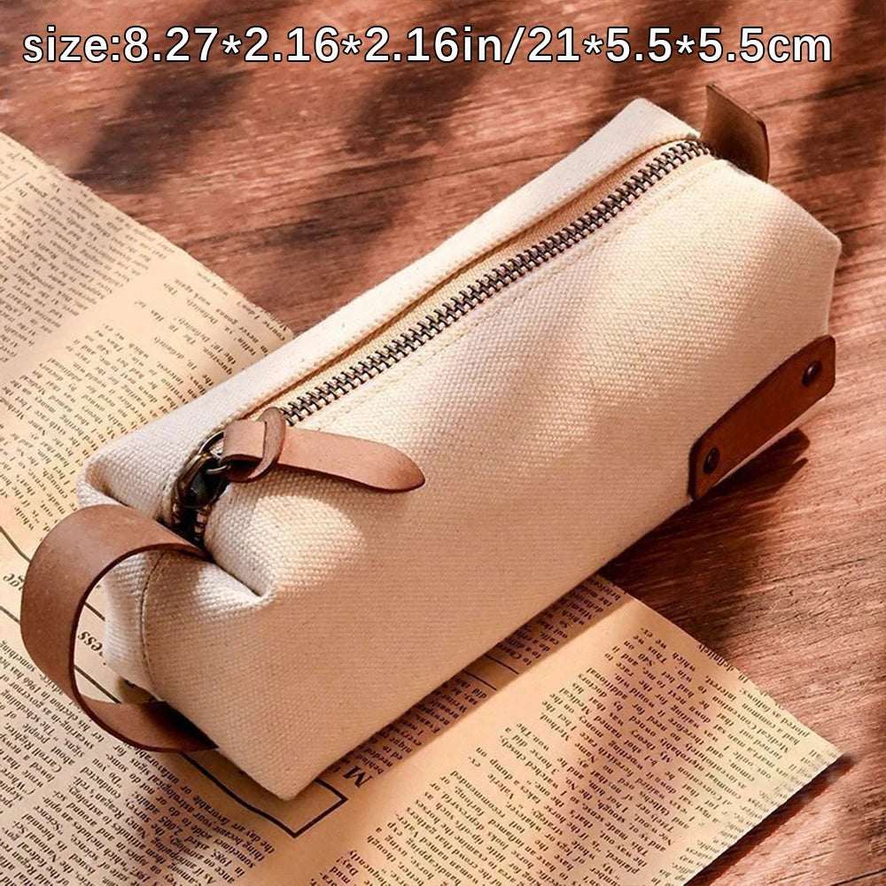 Handheld Student Portable Zipper Pencil Case Japanese Storage Bag