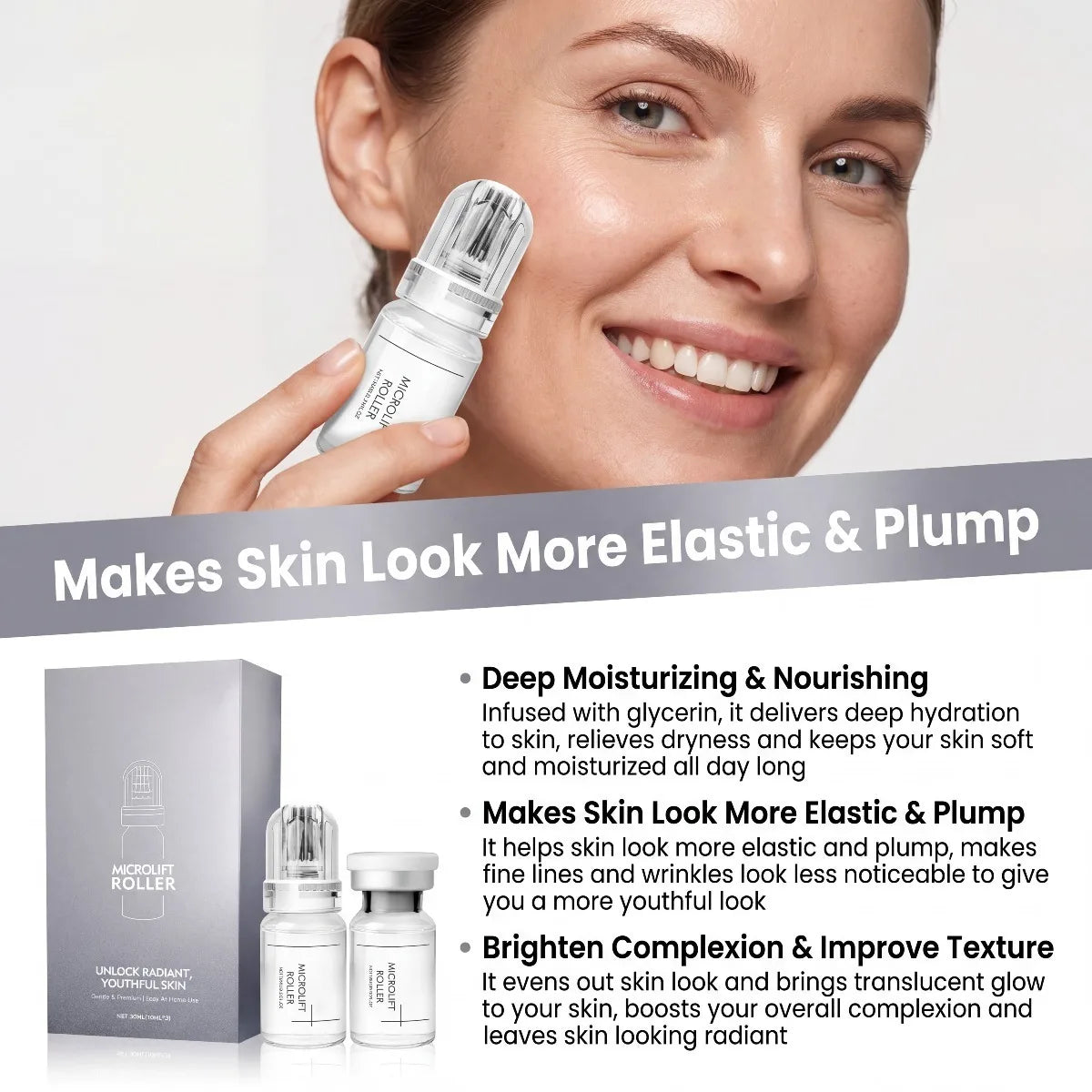 0.25MM Radiant Flawless Skin Micro Infusion Serum Kit Deeper Absorption Collagen Boost Brightening At Home Skincare Peaceful Pleasures Health and Wellness