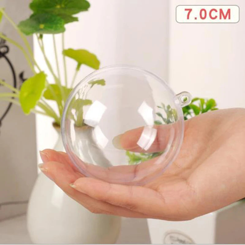 Fillable Clear Plastic Christmas Ornament Balls 4–10cm Baubles