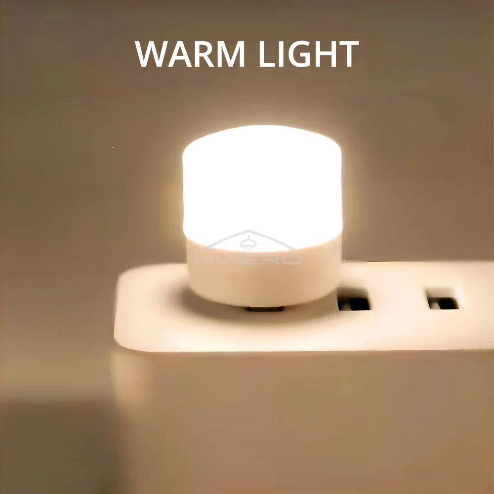 USB LED Night Light – Portable Plug-In Lamp | Warm & Cool White