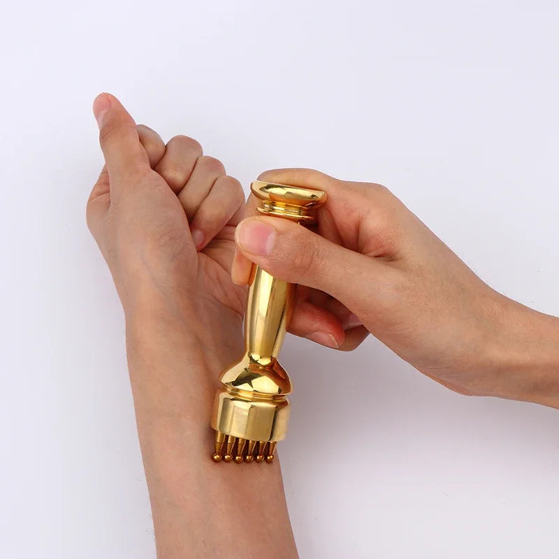 Pure Copper Meridian Massage Stick Trigger Point Body Massager Brass Meridian Scraping Board Muscle Relaxation Acupoint Pres Pen Peaceful Pleasures Health and Wellness