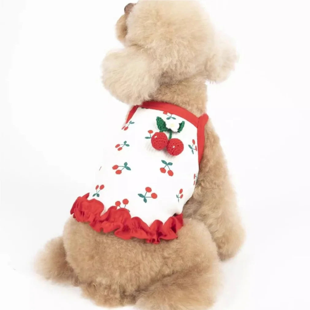 Cute Cherry Pet Vest | Breathable Summer Dog & Cat Clothes