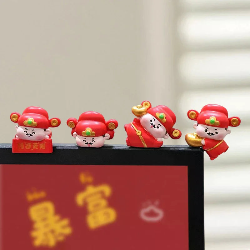 Mini Resin God of Wealth Figurine | Car & Desk Décor
