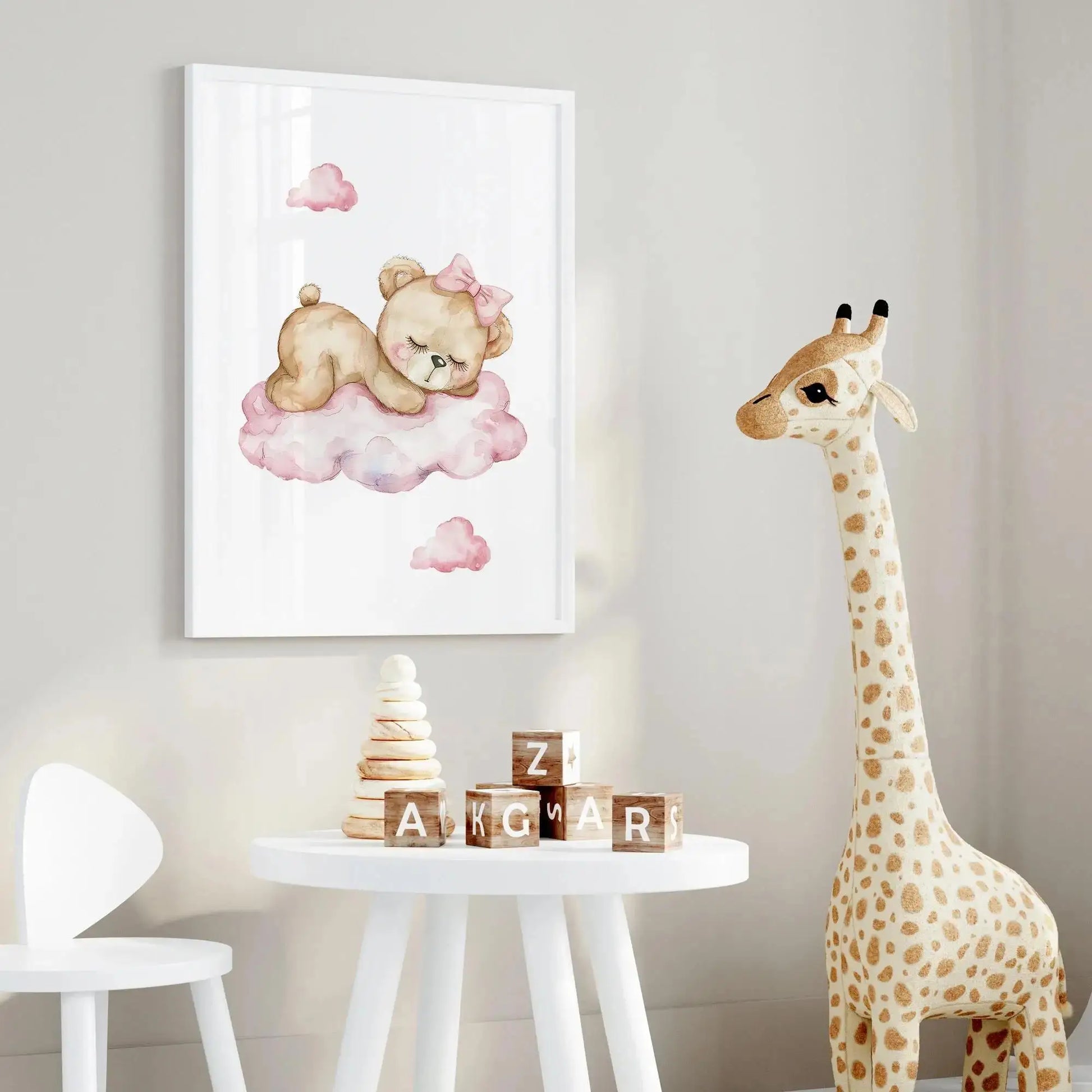 Pink Dream Bear Carousel Tent Swing Wall Art Prints Canvas Painting Poster Picture For Living Bedroom Kids Room Home Decor Peaceful Pleasures Health and Wellness