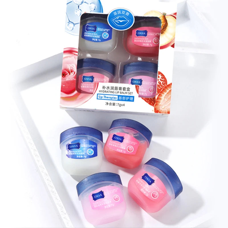 4-Piece Natural Plant Lip Gloss Set – Moisturizing & Whitening